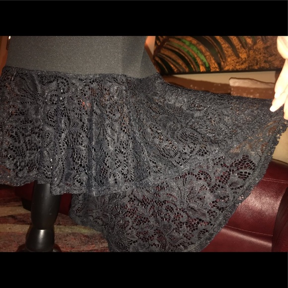 💥LAST👆size 6💥Black Lace Detail Asymmetric Dress - Picture 6 of 8